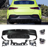 Diffusor Heckdiffusor + Auspuffblenden 2X2 (Chrom) Für Mercedes GLE C167 COUPE